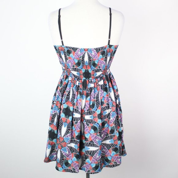 Band of Gypsies Womens Small Leaf Tropical Print Sundress - Picture 3 of 5